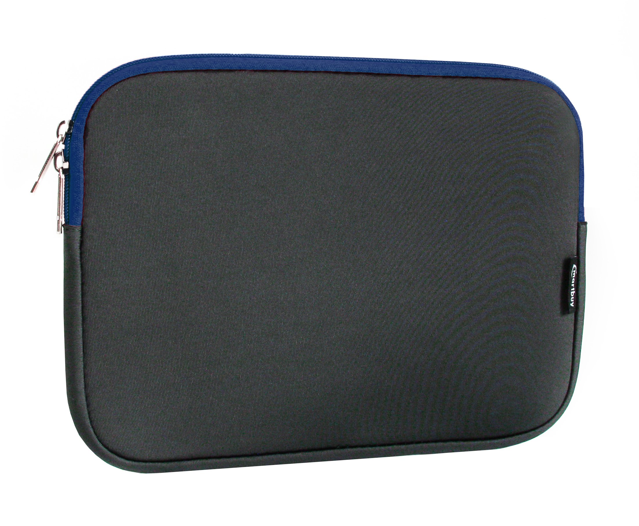 Emartbuy Dark Grey Blue 11.6-12.7 Inch Water Resistant Neoprene Soft Zip Case Cover Sleeve With Blue Interior & Zip Compatible with Laptops Listed Below