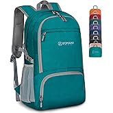 ZOMAKE Lightweight Packable Backpack 30L, Foldable Hiking Backpacks Water Resistant Compact Folding Daypack for Travel(Lake Green)