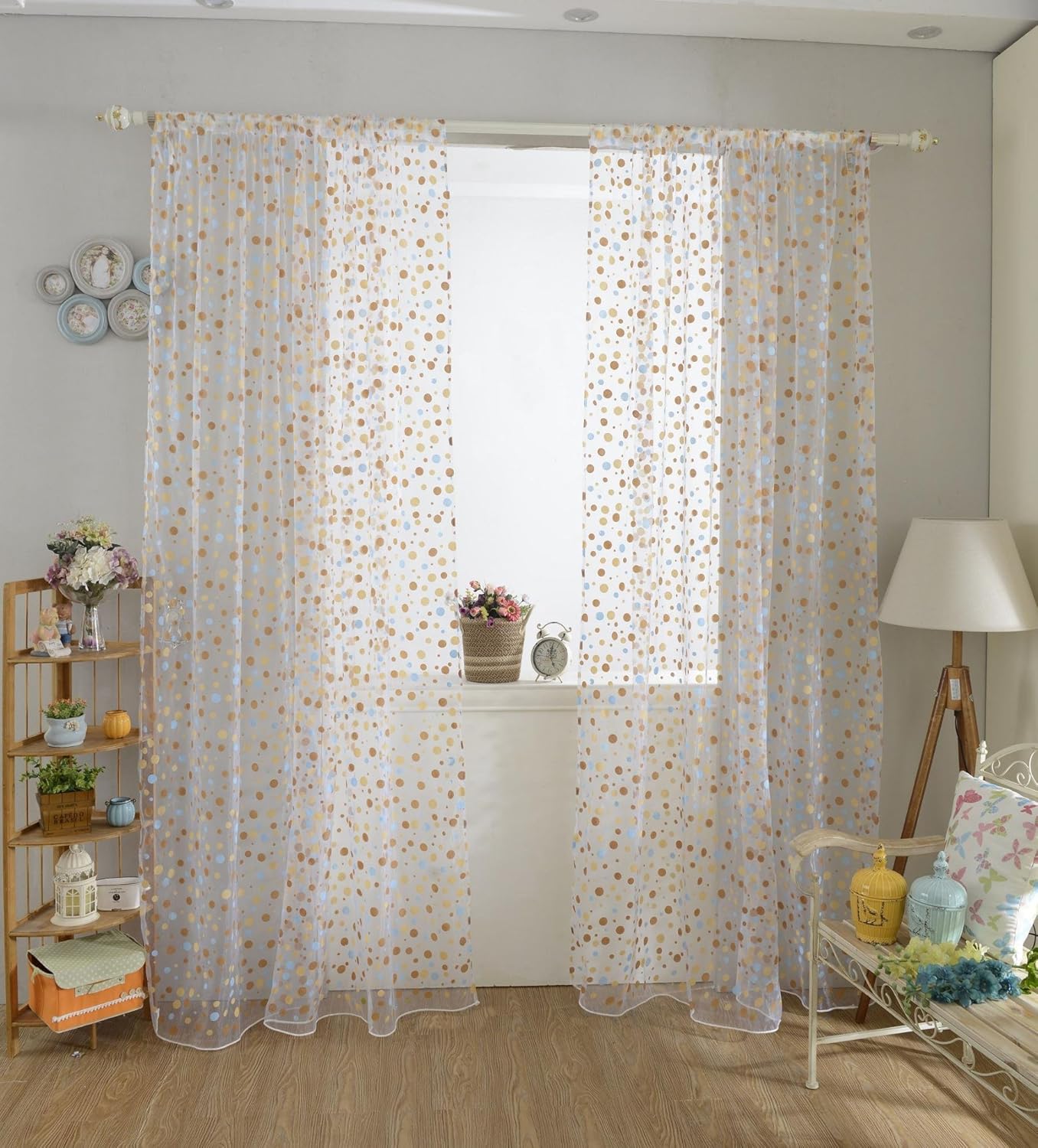 Amazon Com 1 Pair Transparent Tulle Polyester Vertical Blinds