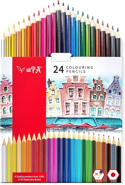 12PA 24 Colouring Pencils For Adults Multicolor Set