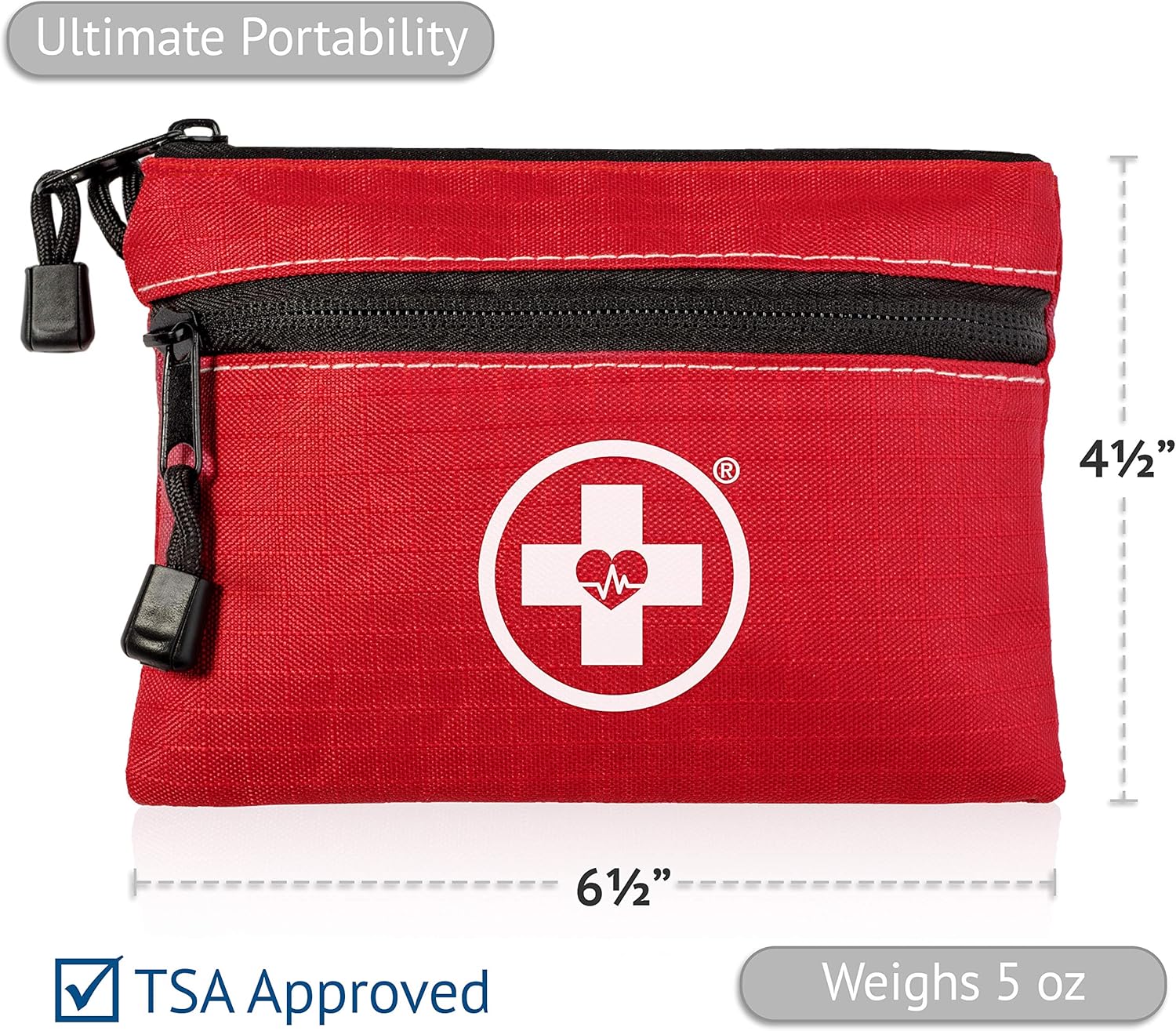 Swiss Safe Survival First Aid Kit Pocket Sized Pouch, Lightweight & Compact with Dual Zippers (200 Piece): Health & Personal Care