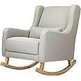 Babyletto Kai Rocker in Performance Grey Eco-Twill with Light Legs, Water Repellent & Stain Resistant, Greenguard Gold and CertiPUR-US Certified