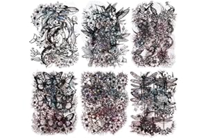 MiyouLuna 60Pcs Holographic PET Stickers-Vibrant Nature and Animal Designs, Scrapbook Stickers Kit for Journaling, Ephemera Packs for Junk Journals