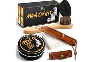 Feilove 4-in-1 Mink Oil Leather Conditioner and Cleaner 3.52 oz - Premium Waterproof Formula for Boots and Shoes