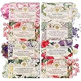 Wavertree & London Assorted Fabulous Florals Scents Natural Soap Bars (Pack of 8), 7oz Moisturizing Triple Milled Soap Bars Enriched with Shea Butter and Pure Plant Oils | All Body & Bath Soap