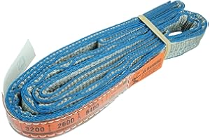 Chenango Supply DD Sling (USA Made). 1inches x 3', Flo Guard 2 Ply, Polyester Lifting Slings, Eye & Eye, Heavy Duty, 3,200 lbs Vertical, 2,600 Choker, 6,400 Basket Load Capacity (1inches x 3')