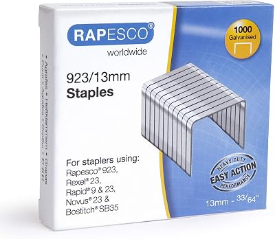 Rapesco 1484 Type 923/13mm Galvanised Heavy Duty Staples Pack 1000