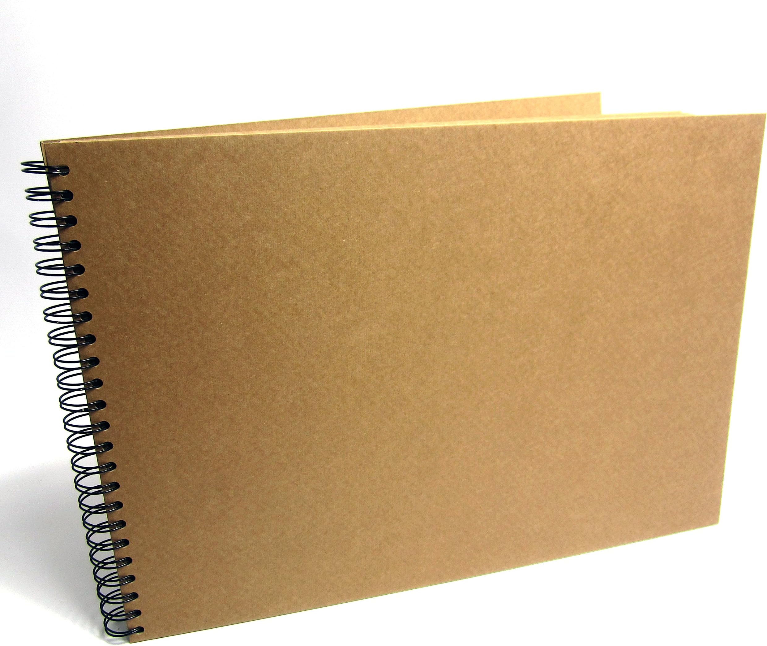 Unbranded A3 Landscape, Kraft Scrapbook Photo Album, Card Pages (A3 (White Pages))