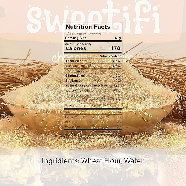 SWEETIFI KATAIFI SHREDDED FILLO DOUGH, DRIED CHOPPED KATAIFI FOR DUBAI CHOCOLATE, AUTHENTIC KATAIFI PASTRY FOR DESSERTS AND SWEET TREATS (500GR (1.1LB))