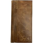 Genuine Leather Checkbook Cover For Men & Women Checkbook Holder Wallet RFID Blocking USA Series (Tan)