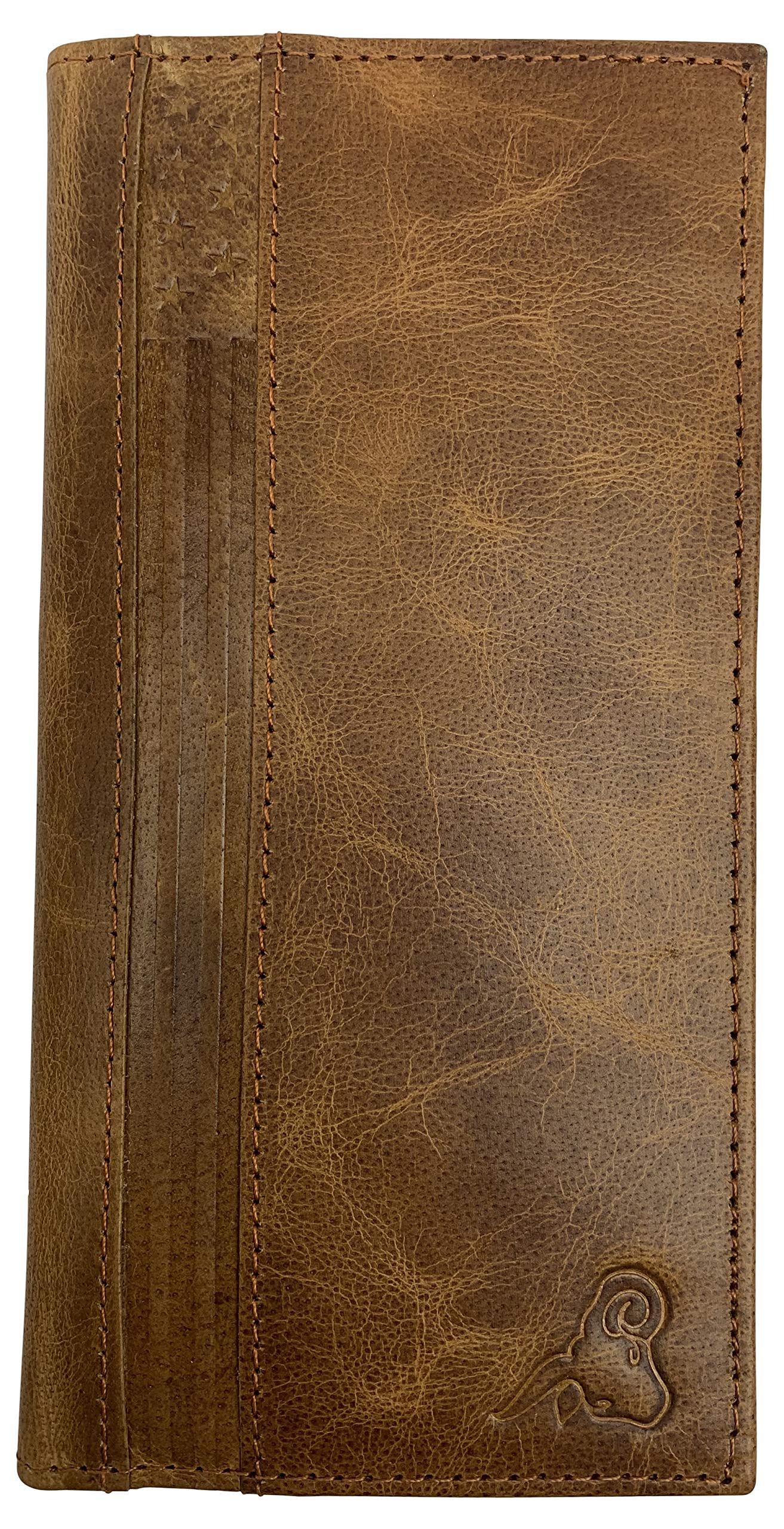 Photo 1 of Genuine Leather Checkbook Cover For Men & Women Checkbook Holder Wallet RFID Blocking USA Series (Tan)