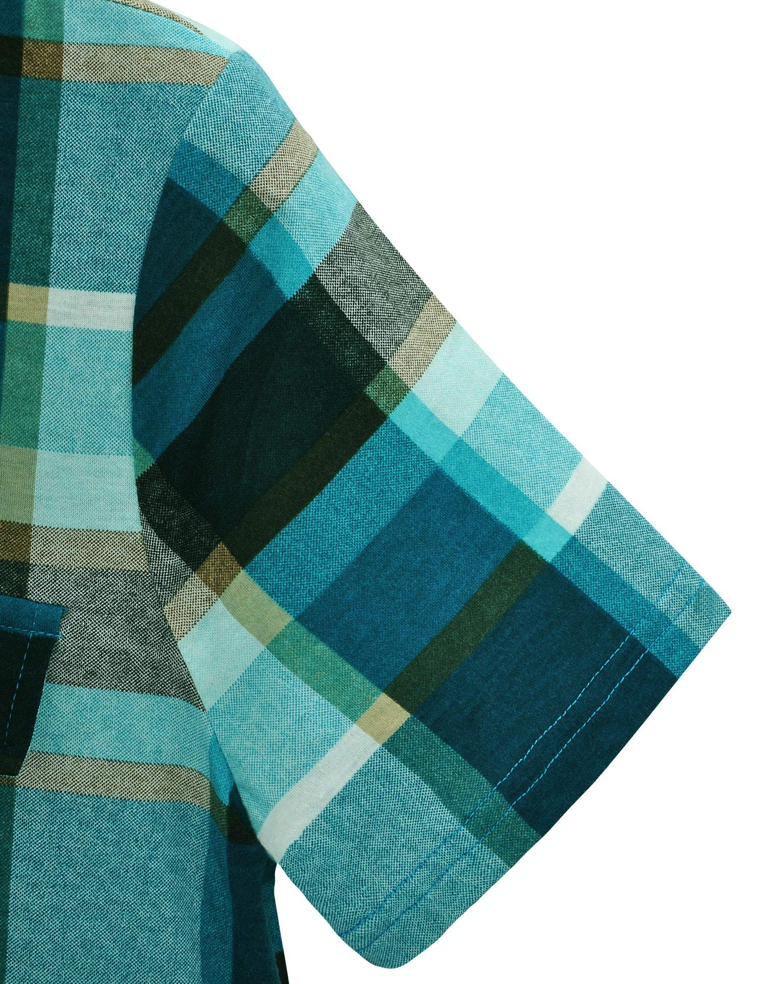 Derminpro Women\'s Plaid V Neck Casual Shirt Tunic for Leggings Curvy Sexy Blouse Tops Lake Blue X-Large