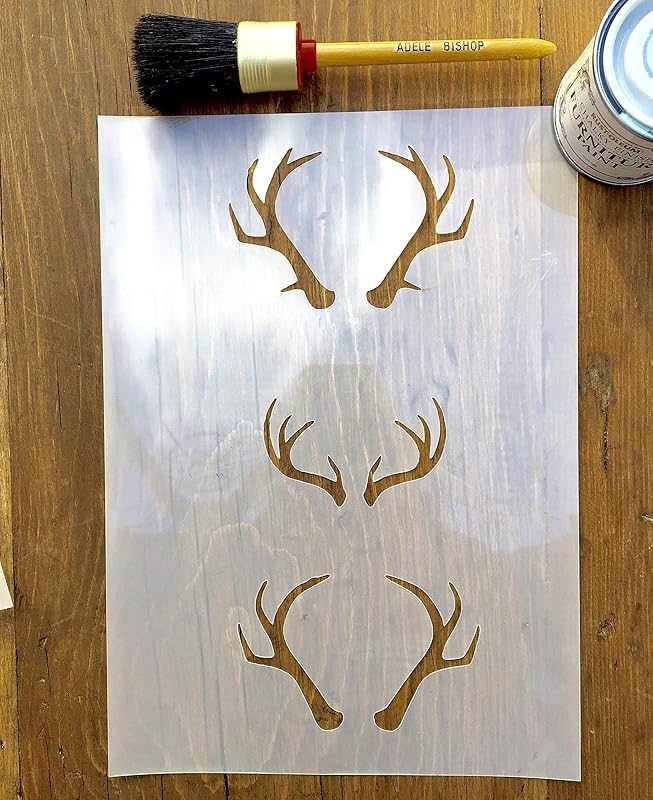 Handmade Deer Antler Hygge Stencil A4, Image sizes in description