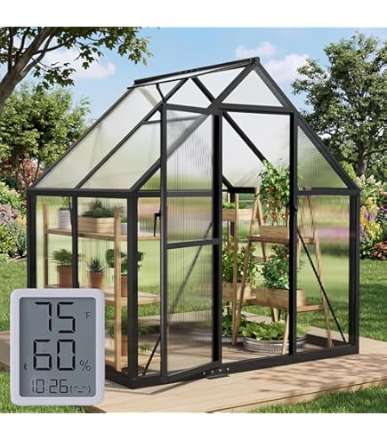 Amazon.com : Monticello MONT-12-BK Greenhouse, 8' x 12', Black