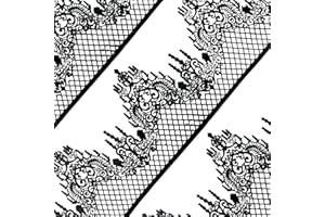 FUNSHOWCASE Large Pre-Made Ready to Use Edible Cake Lace Lattice Diamond Scallop 12-inch 10-piece Set Black