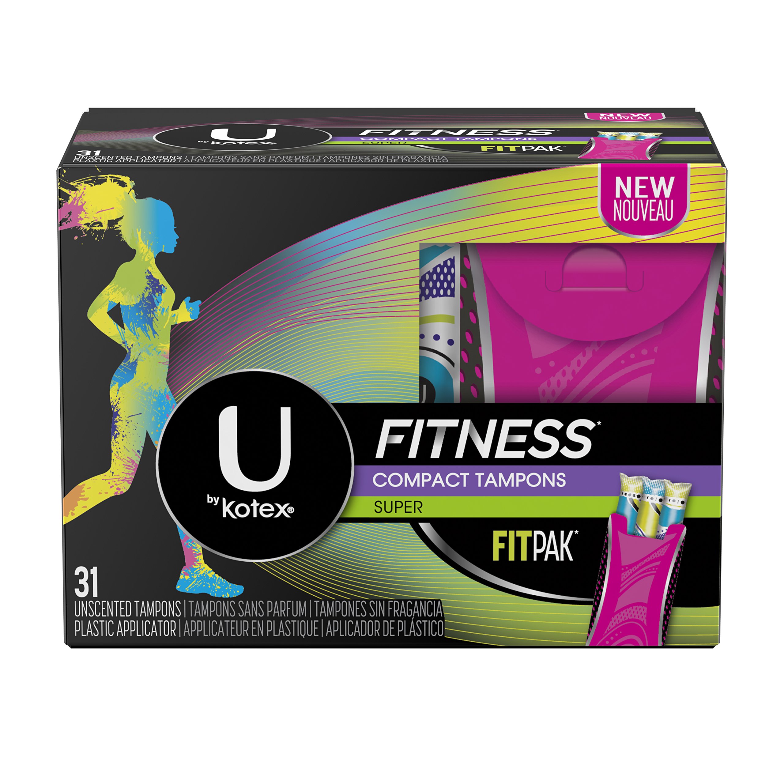 U by Kotex Unscented Regular Absorbency Fitness Tampons
