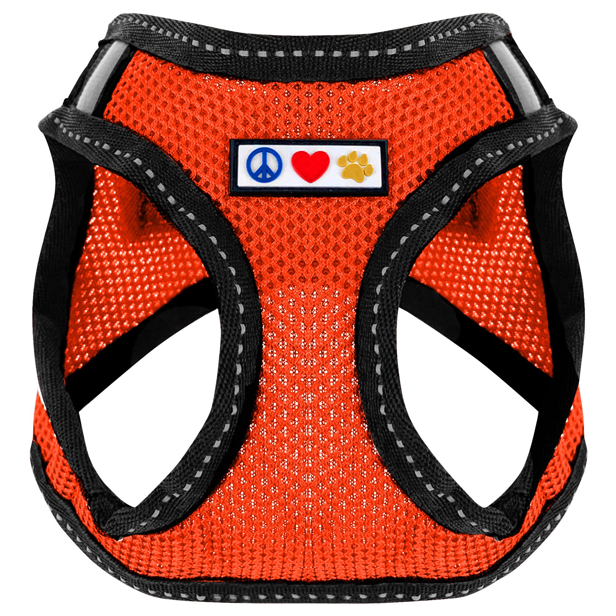 Pawtitas Pet Reflective Mesh Dog Harness, Step in or Vest Harness, Comfort Training Walking of Your Puppy/Dog XL Extra Large Orange Dog Harness