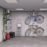 Relaxdays Telescoping Bike Stand 2 Bicycles Adjustable 160-340cm Aluminium view 2
