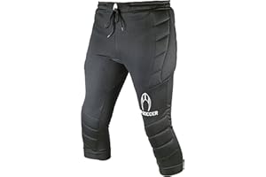 HO Soccer LOGO SR Goalkeeper 3/4 Pants, Padded Goalie Soccer Pants, Extended hip and knee padding to offer excelent protection, Black, Size M