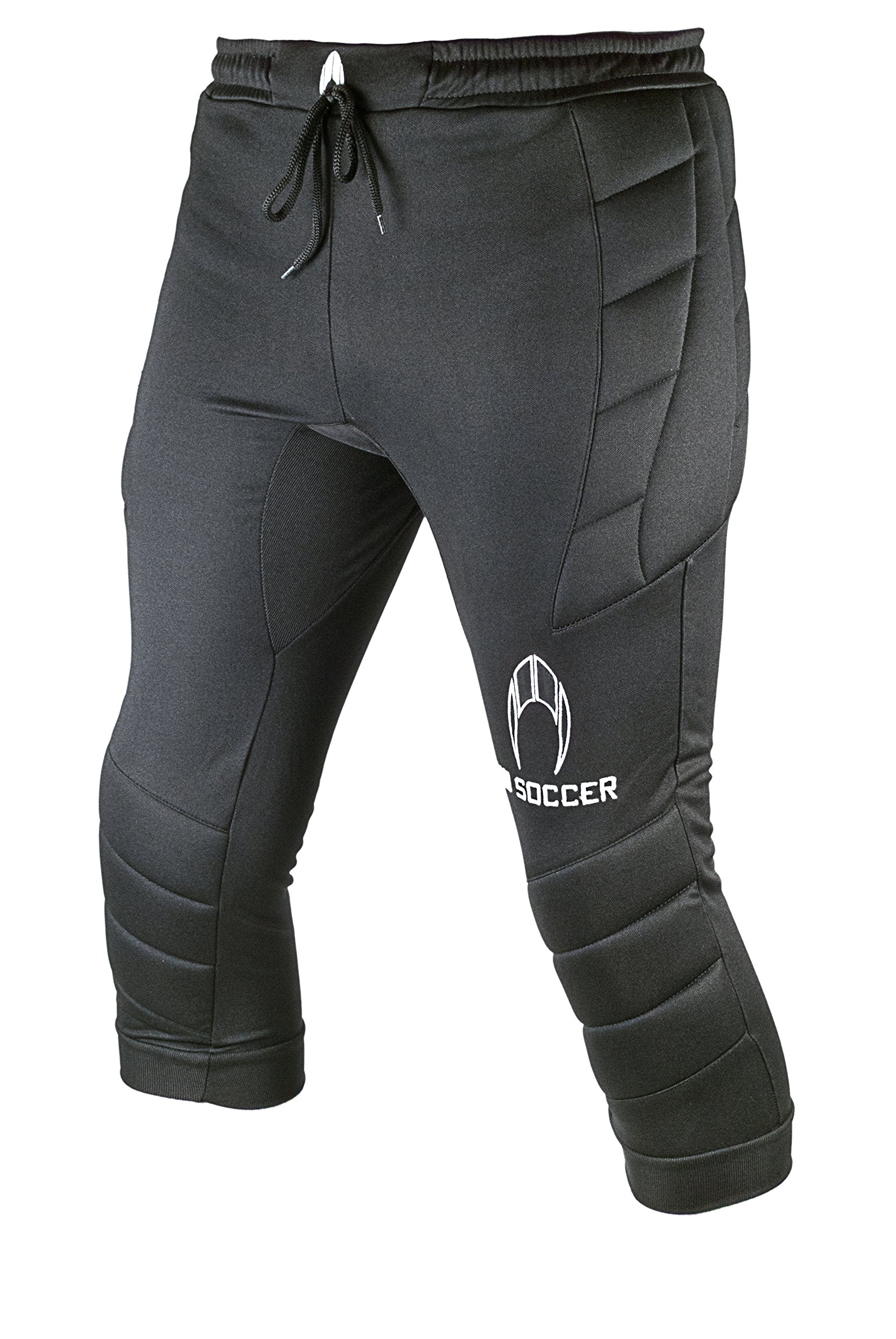 HO Soccer 3/4 Logo - Unisex Kids Goalkeeper Pants Black/White
