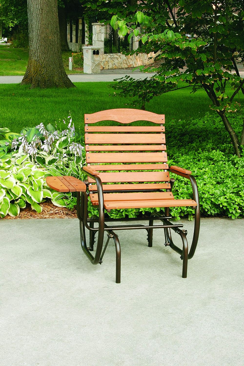resin wicker outdoor gliders on Jack Post Cg 21z Country Garden Glider Chair With Tray Bronze Garden Outdoor Amazon Com