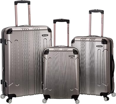 rockland sonic 3pc abs luggage set