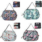 XKE-X Foldable Reusable Tote Bags - Thickened 210D Nylon Waterproof Grocery Shopping Bag with Zipper & Adjustable Strap