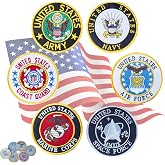 USA Military Patches Set of 6-3.80 inch Iron on Embroidered Patches - Army, Airforce, Navy, Coast Guard, Space Forces, Marine Corps