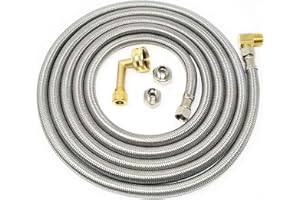 Stainless Steel Dishwasher Hose Kit - Burst Proof Water Supply Line with 3/8" Compression Connections from Kelaro