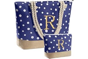 YOOLIFE Valentines Day Gifts - Personalized Birthday Gifts for Mom Friend Her, Beach Tote Bag & Makeup Bag