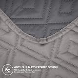 Hafaa 3 Seater Sofa Cover Water Resistant Light/Dark Grey Non Slip Reversible view 6