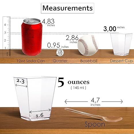 Sr. Foodie 30 unidades vasos de postre con tapas y cucharas - 5 oz ...