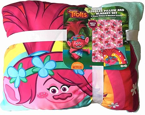Amazon Com The Fun House Toddler Pillow And Blanket Poppy Trolls