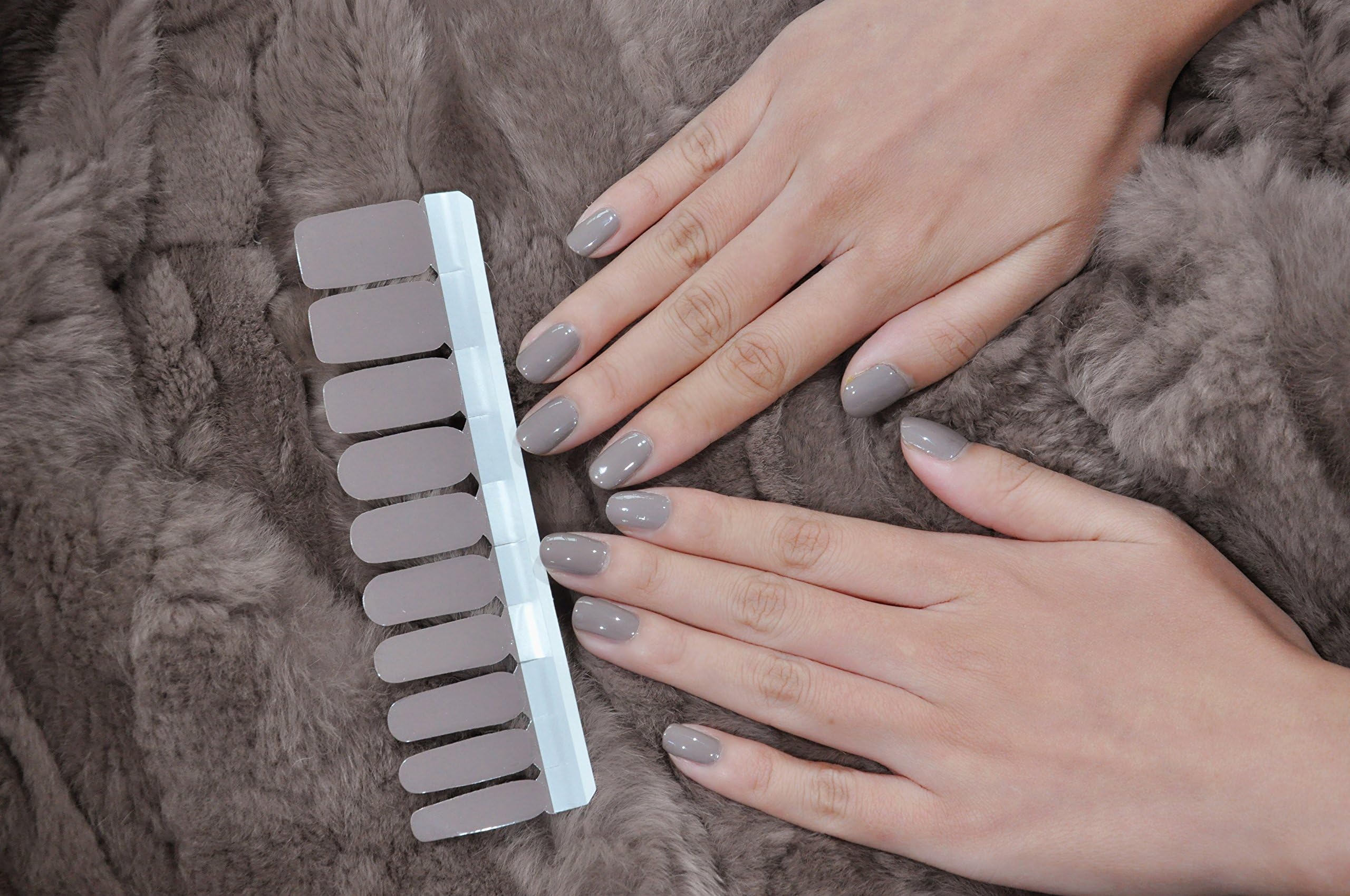 LIHI Color Lab EXTRE ADHESION 20PCS (with 2 additional trial samples)Nail Art Transfer Decals Sticker DIY Nail Polish Strips ,Nail Wraps, Nail Patch, 100% Real Nail polish sheets applique for Manicure, Wedding, Party, A403 Elephant grey