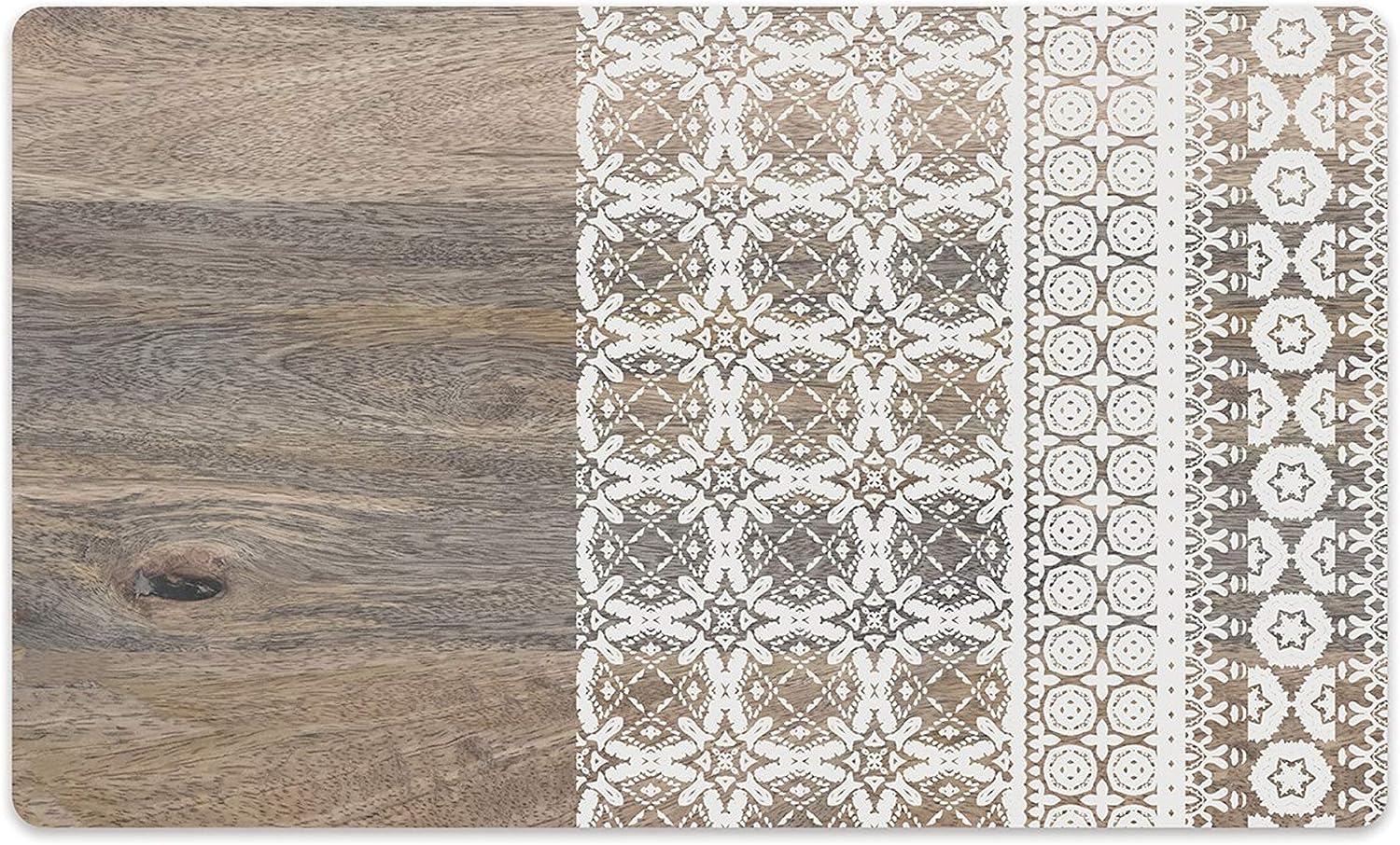 Moroccan Wood Melamine Pet Placemat, Multicolor