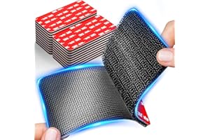 Cosygo 4 inch Large Wide Hook and Loop Strips with Super Adhesive Heavy Duty, Made of 3M, 8 Sets Heat Resistant Waterproof, Car Outdoor Indoor Use, Black 4x2 Inch