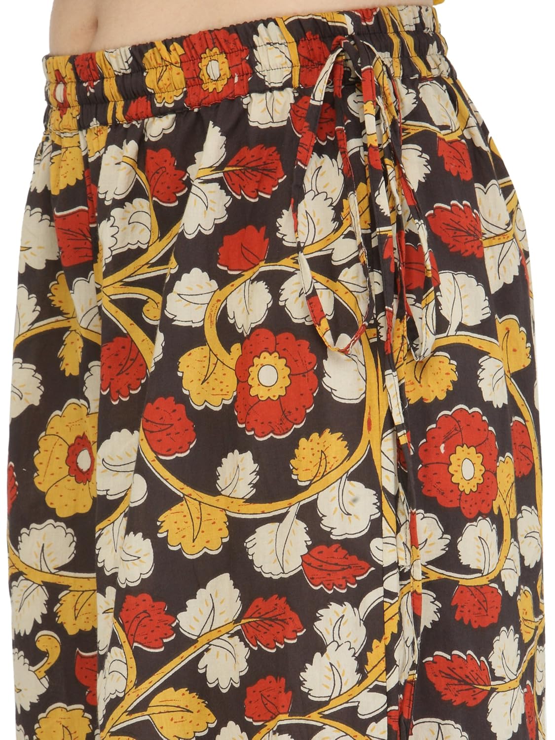 varanga multi-coloured cotton kalamkari palazzo kff-var21118