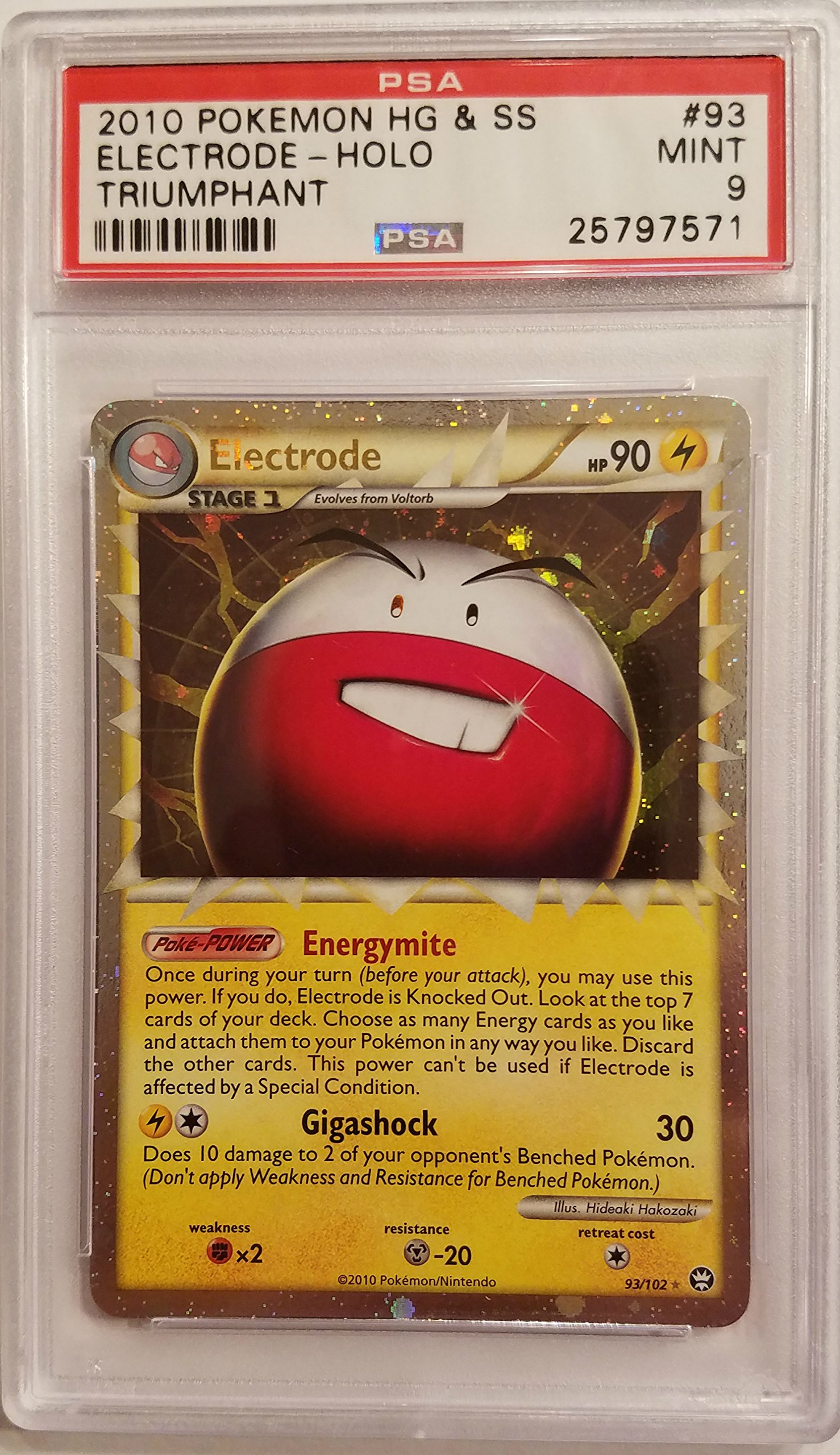 Pokemon Card - Electrode 93/102 - Holo - Triumphant - PSA 9 Mint - Buy  Online - 55437634