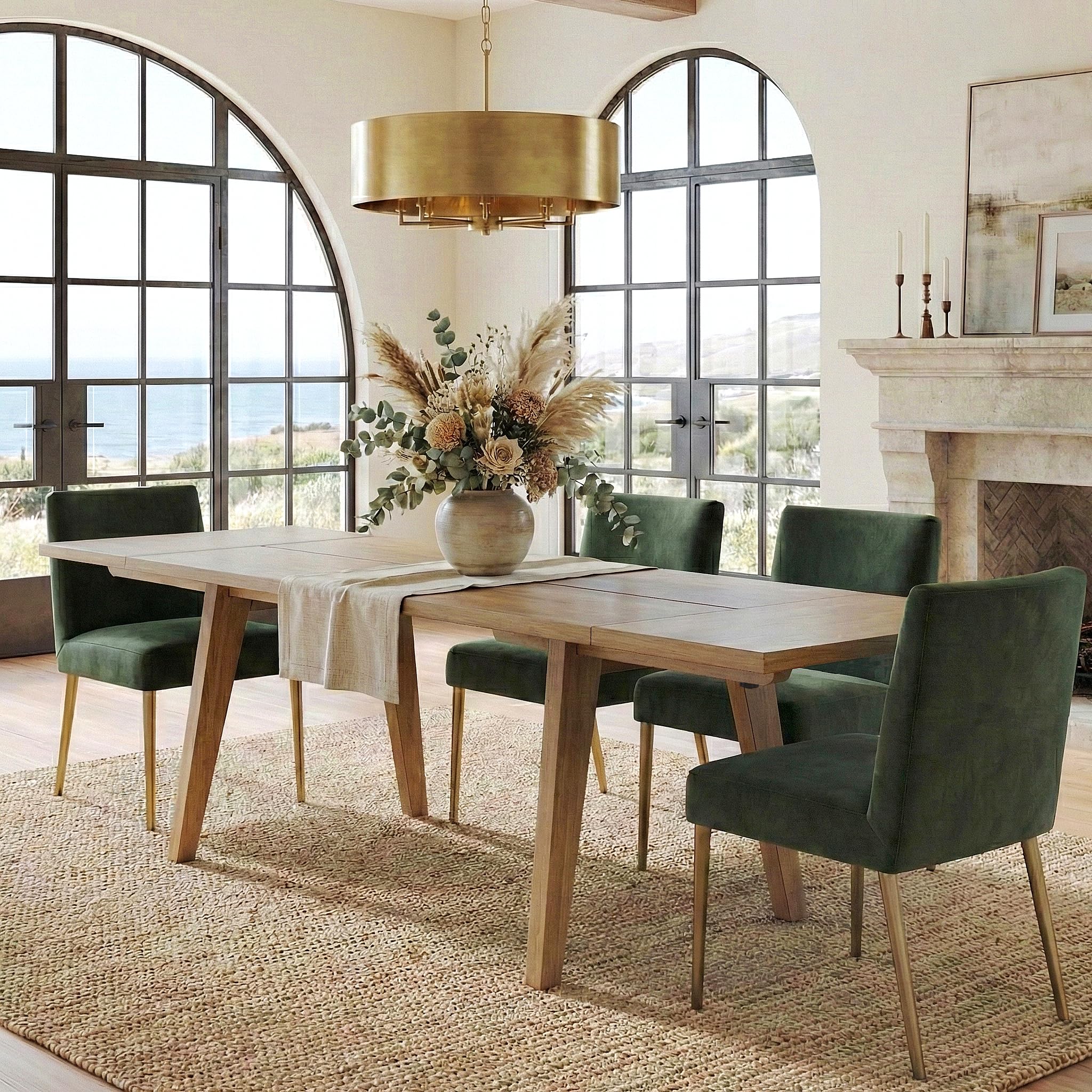 Photo 1 of AllForWood Hevea Premium Solid Wood Extension Dining Table, Expandable Table for 4 to 8 Seats, Adjustable Modern Wooden Dining Furniture (Chairs Sold Separately)