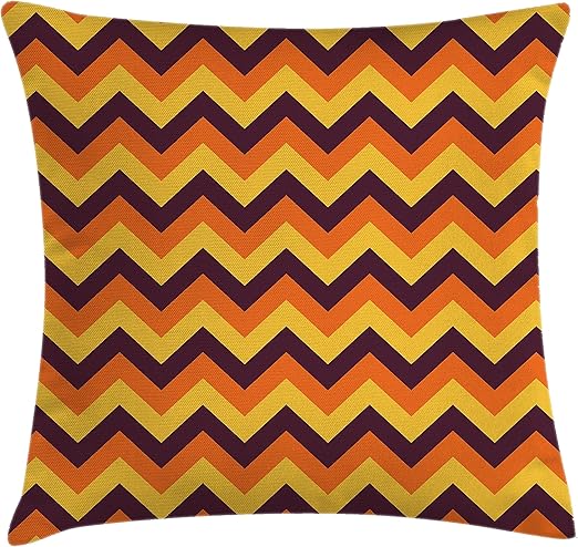 Amazon Com Lunarable Chevron Throw Pillow Cushion Cover Autumn