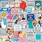 100Pcs Funny Nurse Stickers for Water Bottle, Laptop - Nurse Appreciation Gifts, RN Party Supplies - Nursing Week, Healthcare Medical Hospital Stickers