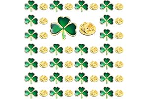 Tichso 25/50/100pcs St. Patrick's Day clover lapel pin Clover pin brooch Patrick's Day favors three-leaf pins Patrick's Day gift Irish holiday gifts