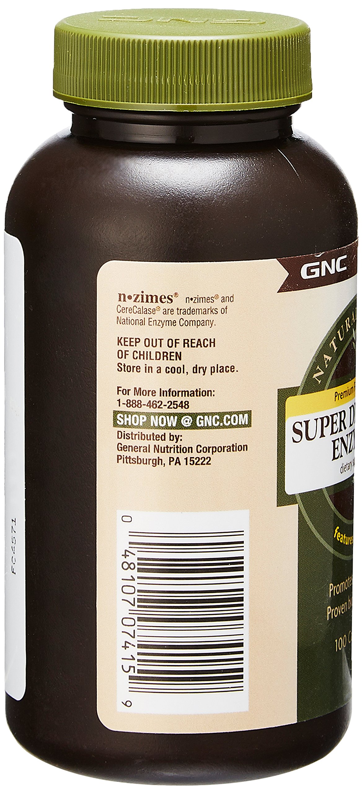 GNC Natural Brand Super Digestive Enzymes, 100 Capsules, Supports
