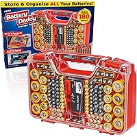 Ontel Battery Daddy 180 Battery Organizer and Storage Case with Tester, 1 Count, As Seen on TV