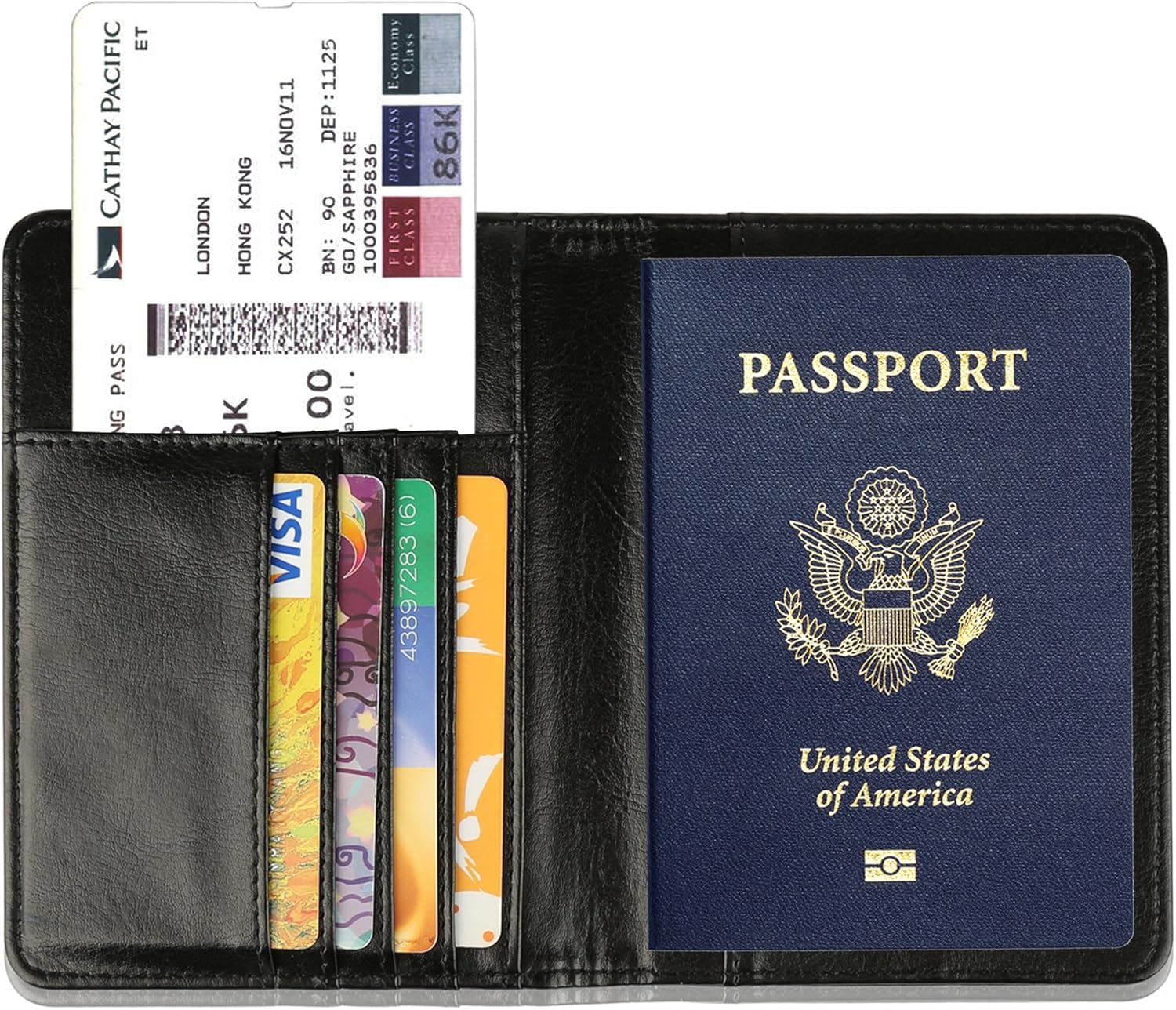  | GDTK Leather Passport Holder Cover Case RFID Blocking Travel Wallet (Black) | Passport Covers