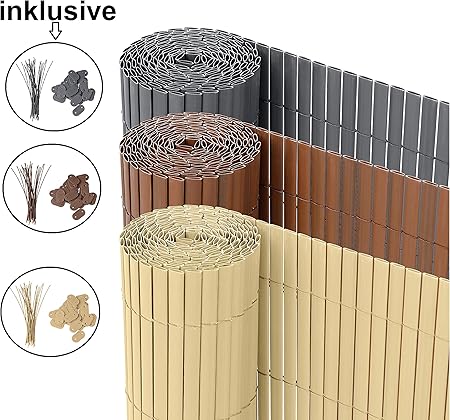 Ribelli Pvc Sichtschutzmatte Sichtschutzzaun Sichtschutz Zaun Balkon Windschutz 160 X 400 Cm Bambus Amazon De Garten