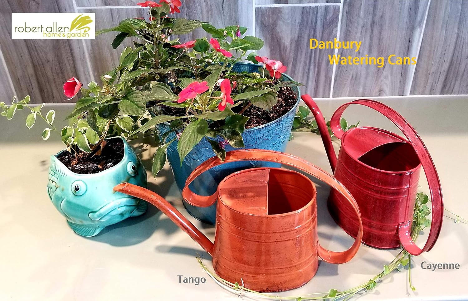 Robert Allen MPT01508 Danbury Watering Can.5 Gallon, Teal/Copper : Garden & Outdoor