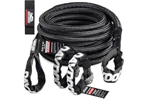 DAYDOOR Recovery Tow Rope, 7/16 Inch x 30 ft UHMWPE Heavy Duty Tow Strap with 2 Soft Shackles, 31,200 Lbs Synthetic Towing Rope Recovery Kit for ATV, UTV, SUV, Cars (Gray)