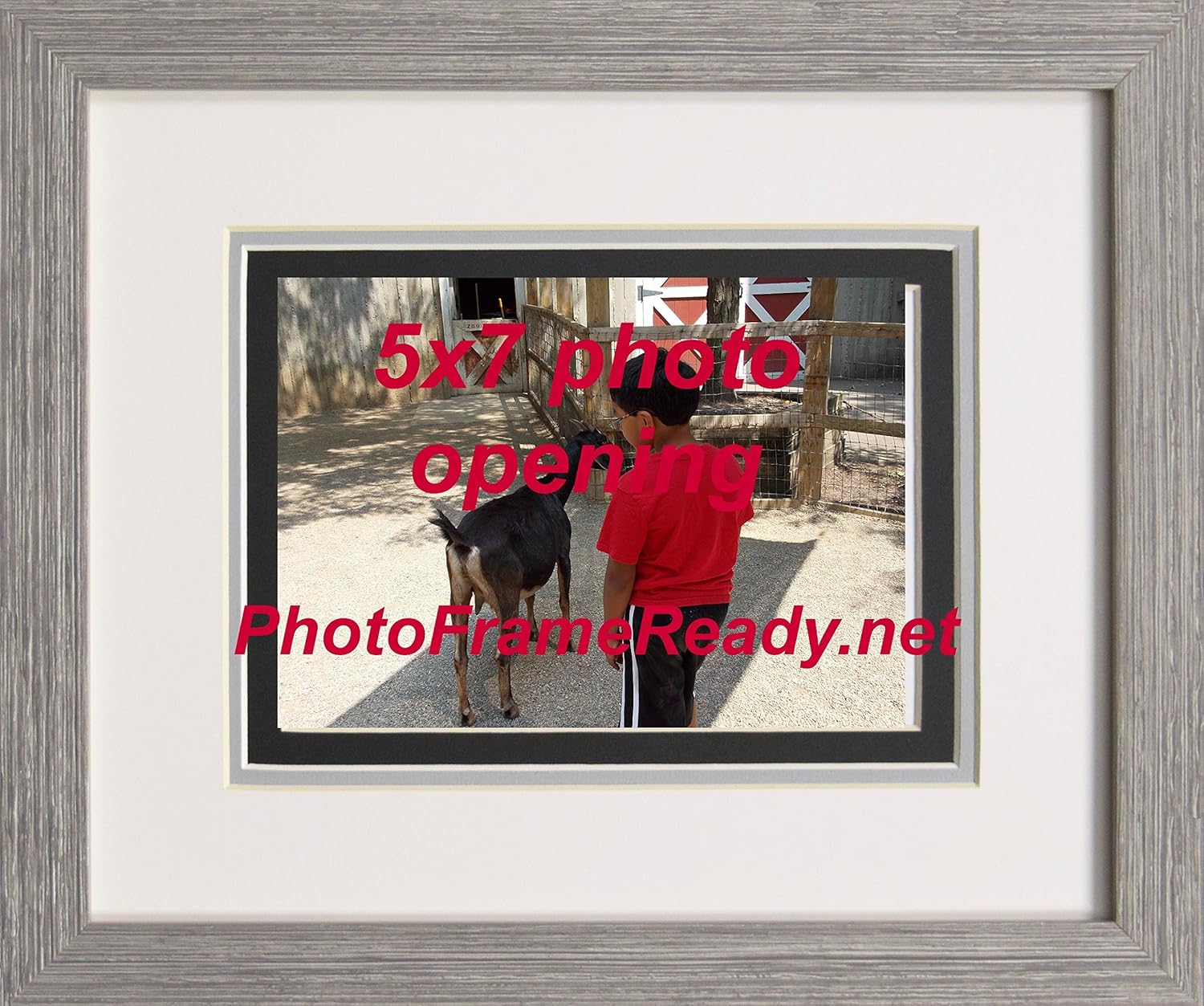 Amazon Com Picture Frame Wall Mount Grey Wood Triple Mat Wood Holds 5x7 Photo Everything Else