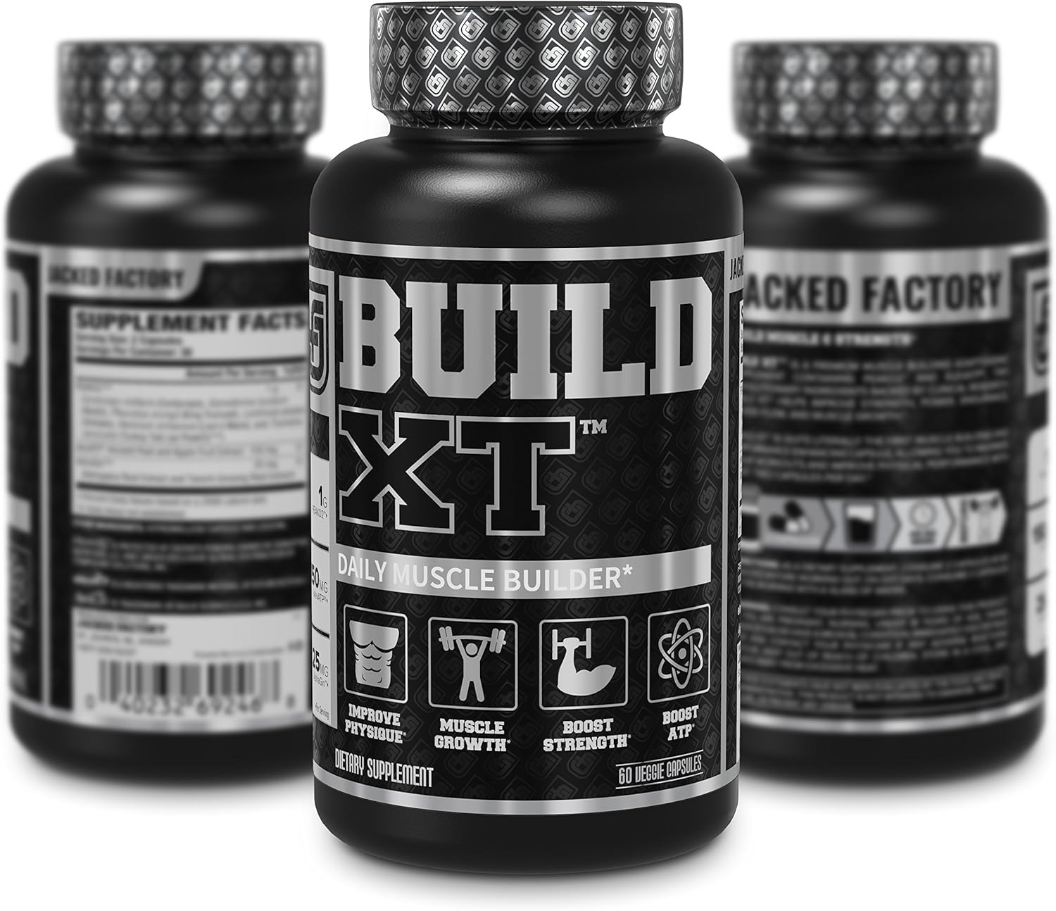 Build-XT Muscle Builder - Daily Muscle Building Supplement for Muscle Growth and Strength | Featuring Powerful Ingredients Peak02 & elevATP - 60 Veggie Pills: Health & Personal Care